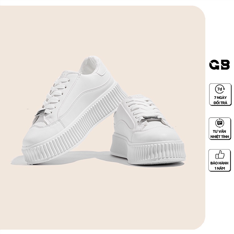 Giày Sneaker Nữ Giày BOM Thể Thao Độn Đế Bánh Mì Tăng Chiều Cao Màu Trắng Đẹp Mới Nhất giayBOM GB Classics B1176