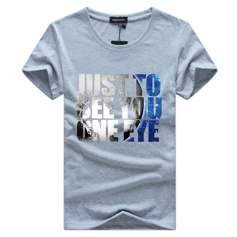 Áo Thun Cotton Tay Ngắn Mềm Mại Co Giãn Thoáng Khí In Chữ Nhiều Màu Tùy Chọn Cho Nam