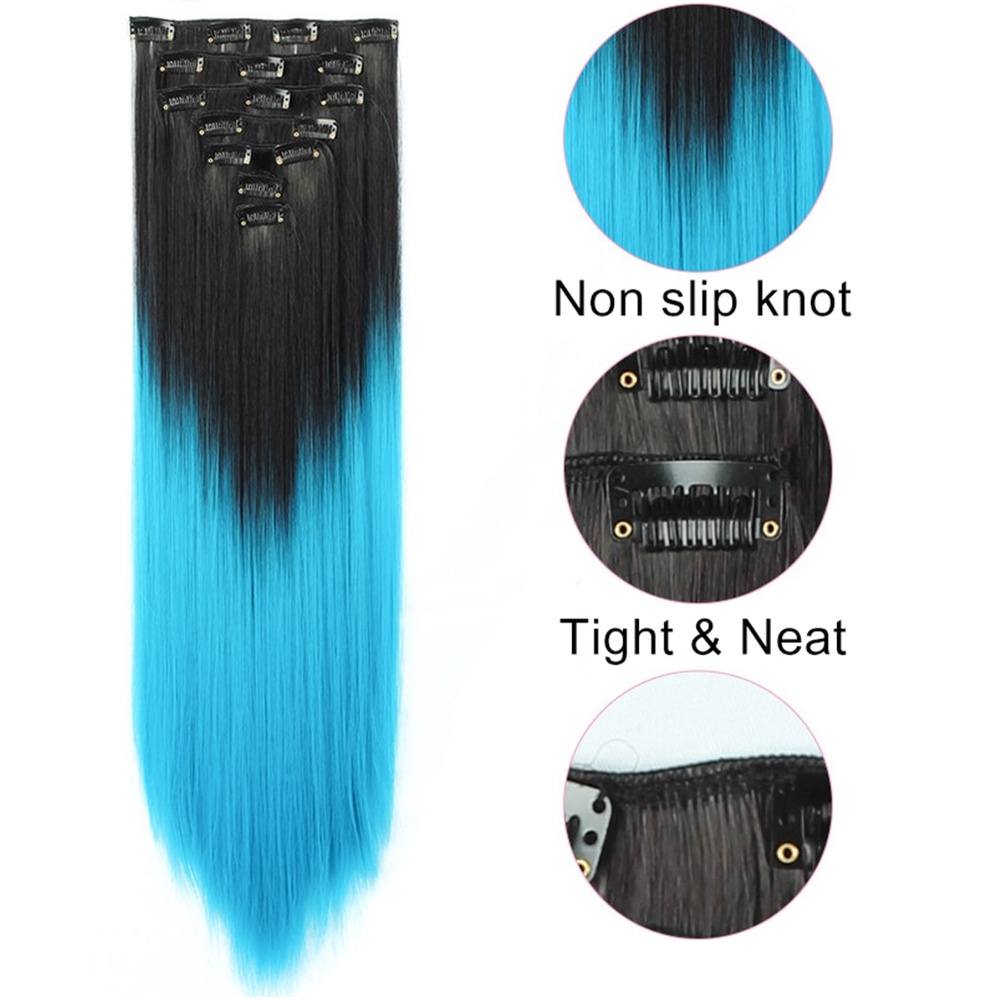 Set 7 Kẹp Nối Tóc Thẳng Dài 24 inch 16 Kẹp Chịu Nhiệt Độ Cao Tiện Dụng