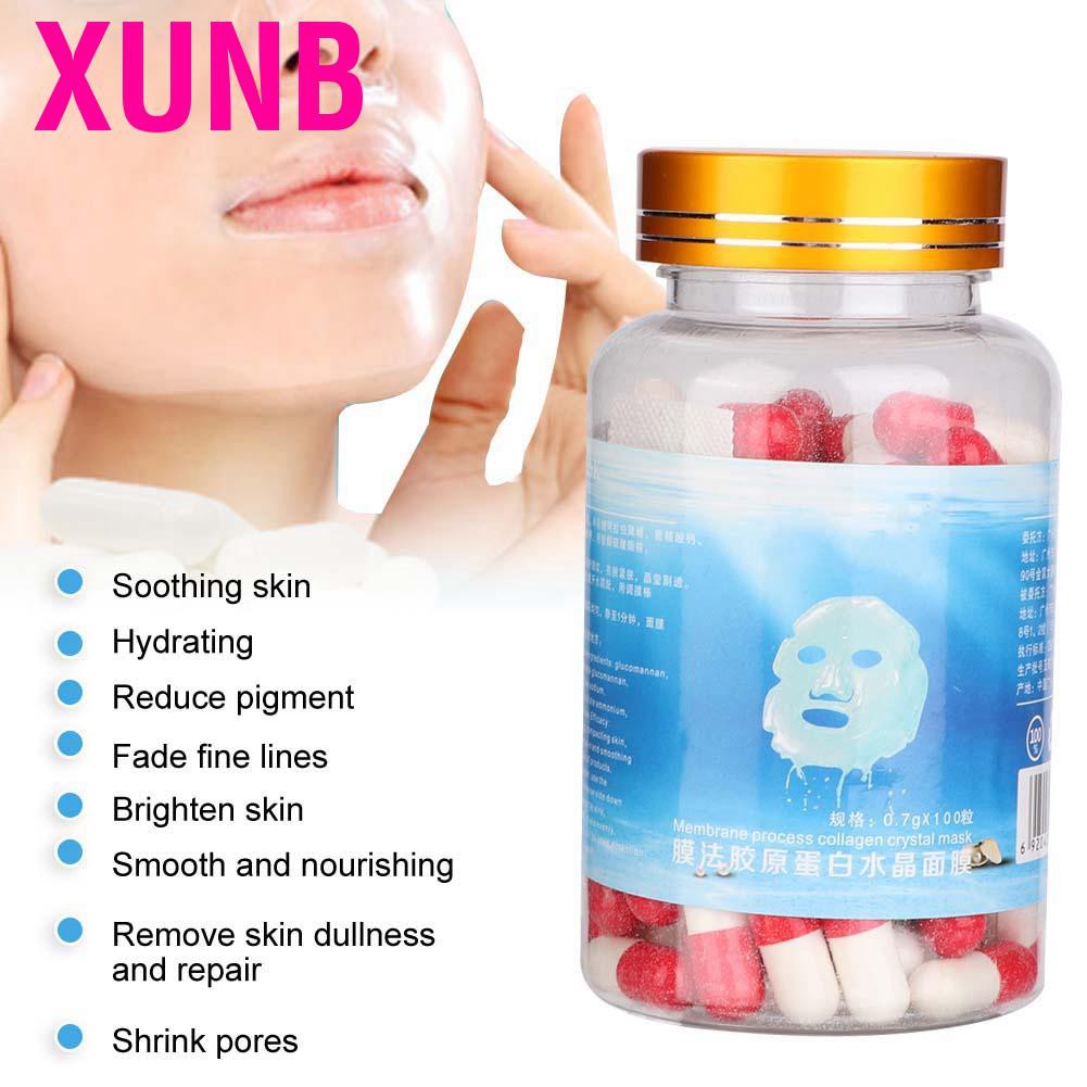 (Hàng Mới Về) Bộ 100 Mặt Nạ Viên Pha Lê Collagen Dưỡng Ẩm Chống Lão Hóa Tự Làm