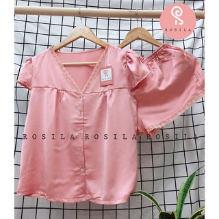 Bộ đùi cổ tim phối ren chất lụa mềm mát