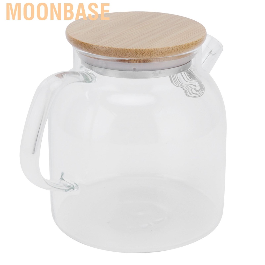 Moonbase Transparent Glass Tea Pot 600ml Large Capacity Heat Resistant Water Kettle for Home Office Use