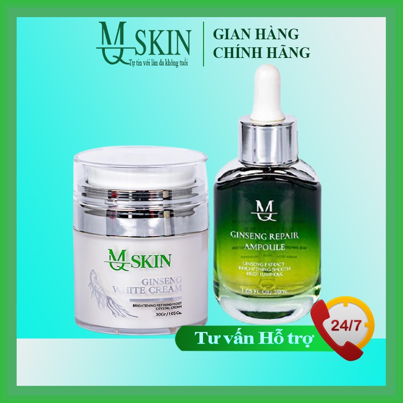 Combo Kem Face,Serum căng bóng MQ Skin dưỡng  da sau tái tạo Mq Skin Chính Hãng