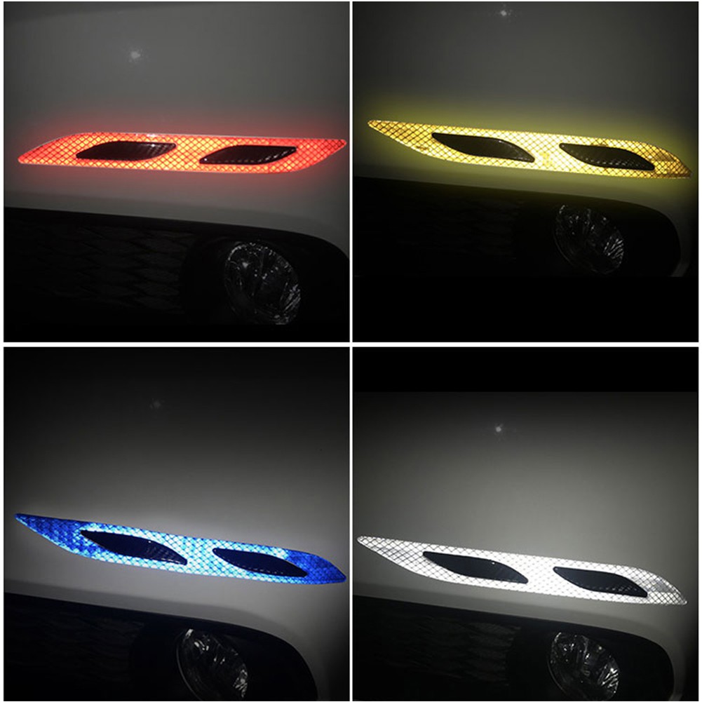 Bộ 2 Miếng Dán Sợi Cacbon Phản Quang Chống Trầy Dành Cho Xe Hơi