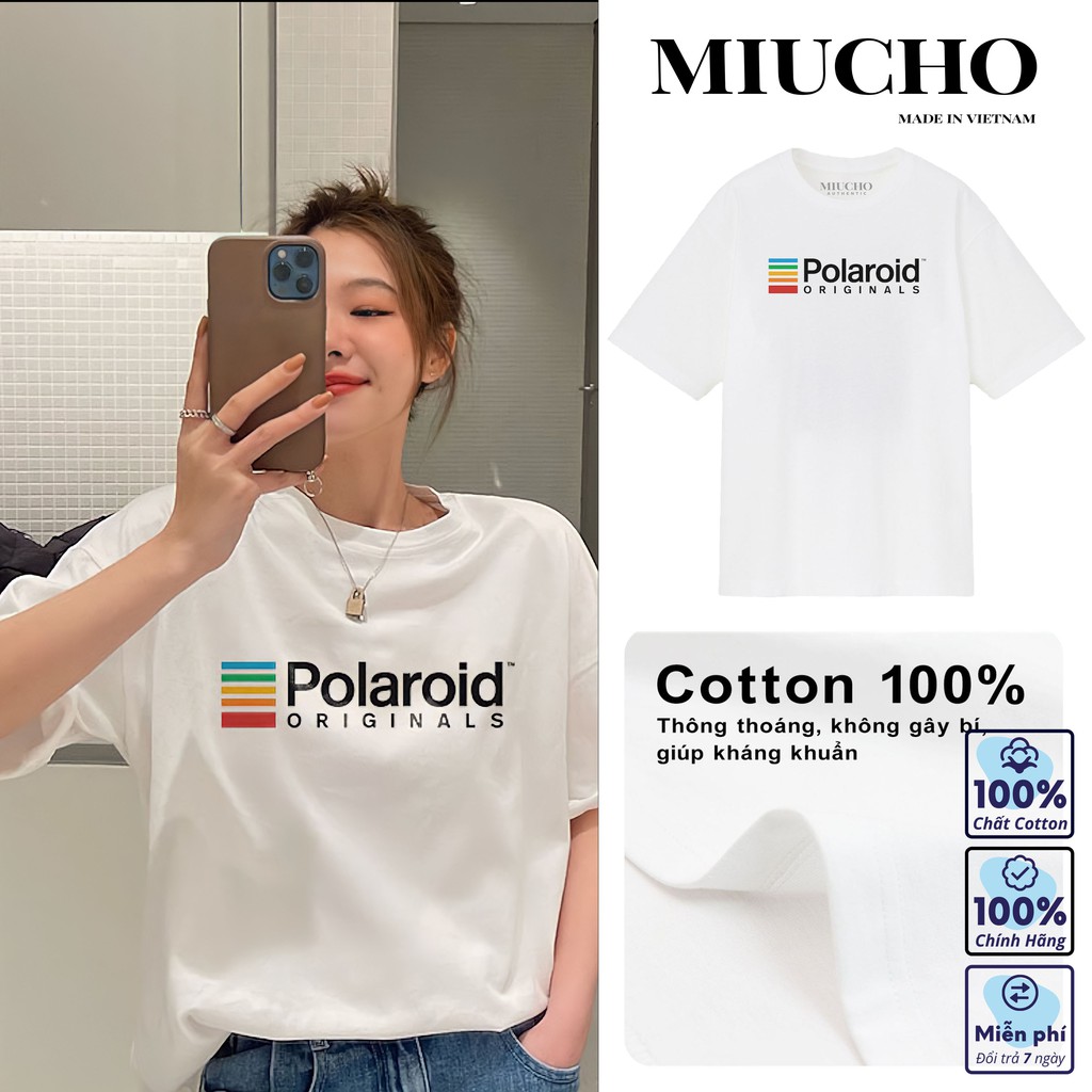 Áo phông nữ form rộng đẹp tay lỡ oversize chất vải cotton AT016 Miucho basic tee