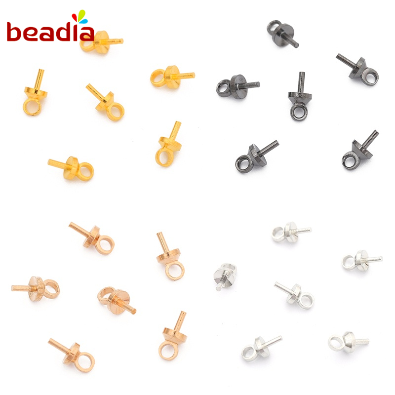 50 Phụ kiện hạt mắt cừu tròn Beadia bằng đồng làm trang sức diy