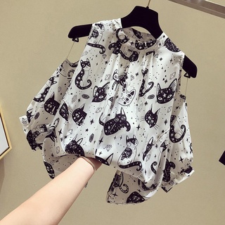 Áo sơ mi voan ngắn tay dáng rộng Oversize