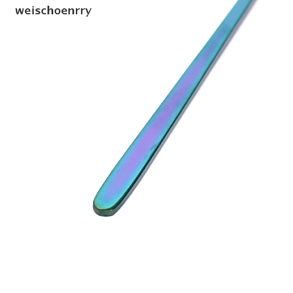 1 muỗng cà phê đầu vuông cán dài bằng thép không gỉ nhiều màu sắc