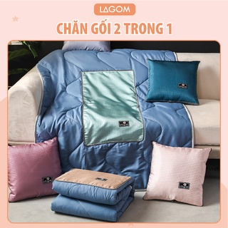 Chăn gối văn phòng 2 trong 1 gấp gọn | chăn kiêm gối tựa lưng 40x40cm