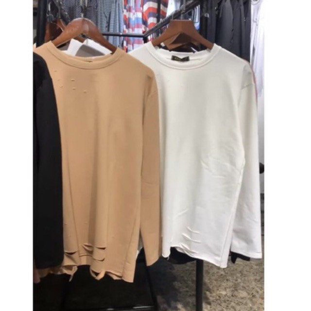 [Hình thật 100%] Áo sweater hoạ tiết rách cực chất -Hàng Shop | BigBuy360 - bigbuy360.vn