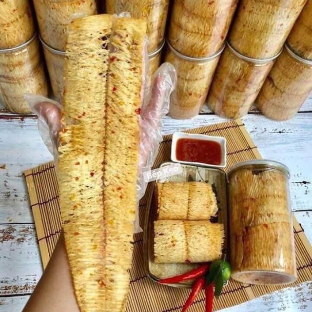 400gr Mực xé tẩm gia vị tặng bịch bánh tráng