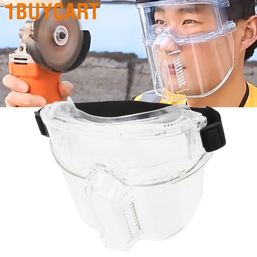 1buycart Full Face Shield Transparent Detachable UV Resistant Antisplash Protection Guard for Kitchen