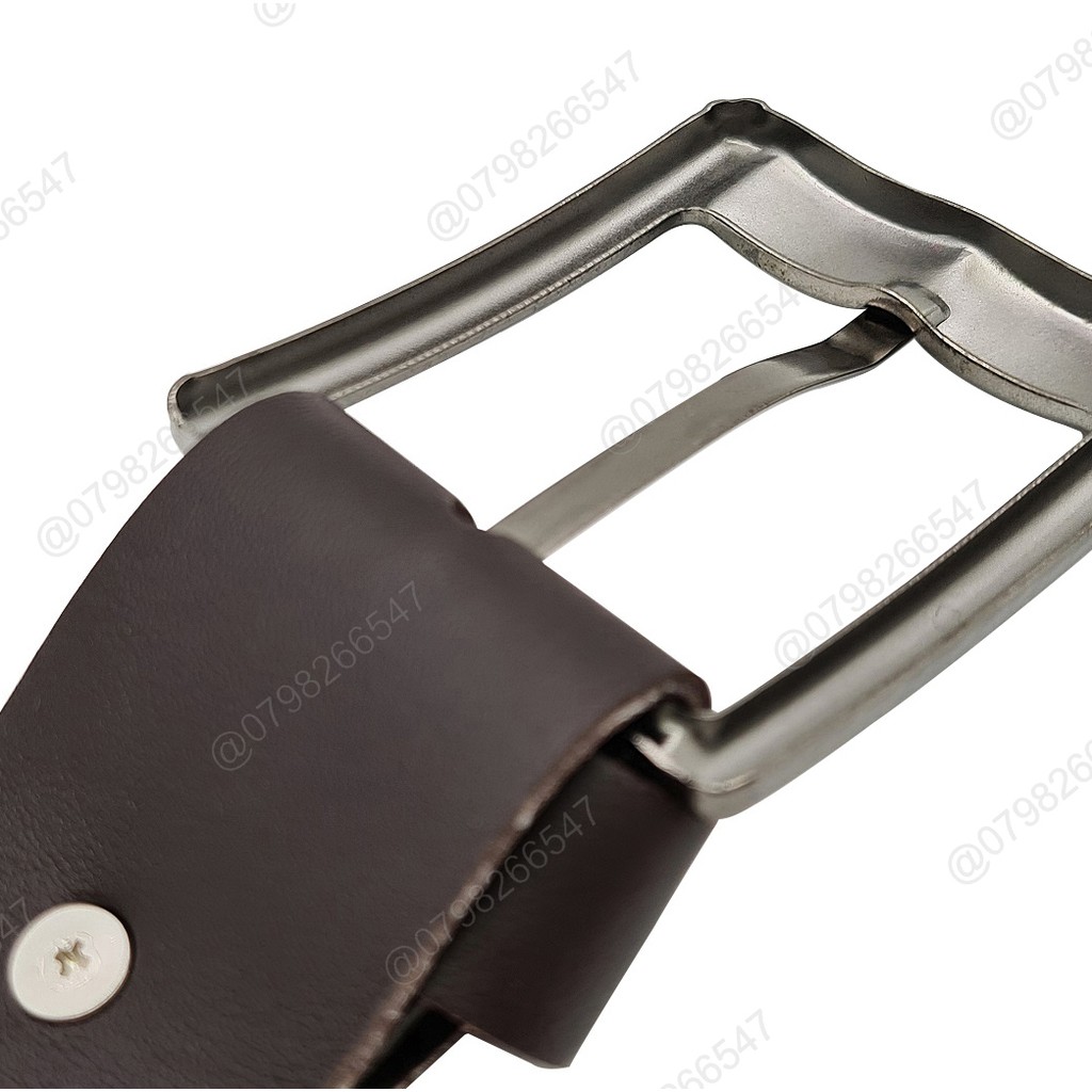 Thắt lưng nam cao cấp da PU DHM-164 | Đầu khóa kim màu trắng bạc | Bảo hành 12 tháng
