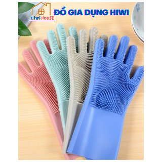 Bao Tay Rửa Chén Silicon, Găng Tay Rửa Chén Bát Silicon Vệ Sinh Nhà Cửa Đa Năng