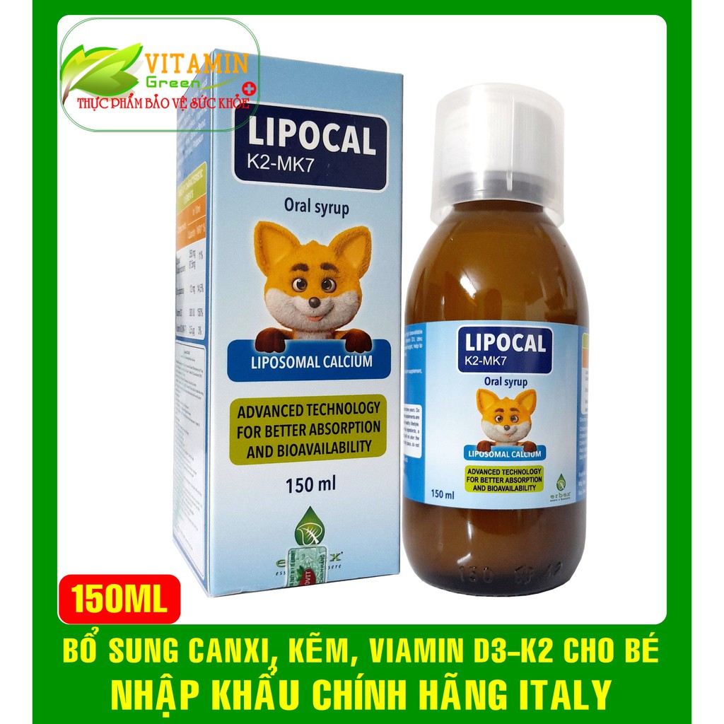 LIPOCAL K2-MK7 CANXI THỰC VẬT GIÚP BÉ TĂNG CHIỀU CAO, XƯƠNG RĂNG CHẮC KHỎE | NHẬP KHẨU CHÍNH HÃNG ITALY