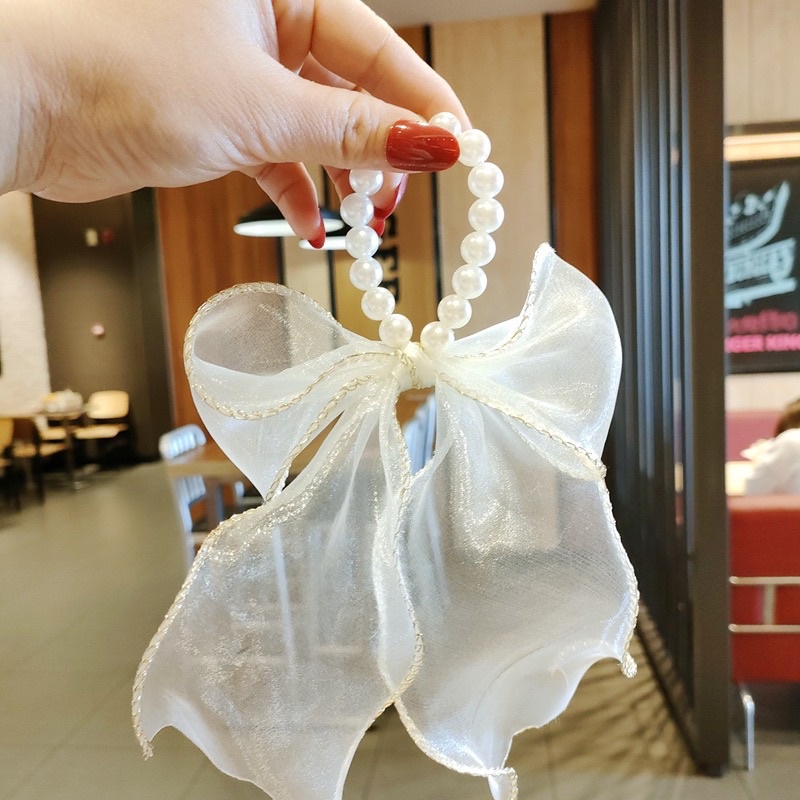 Dây buộc tóc ngọc sợi lưới tua rua xinh xắn dây cột tóc cho nữ Hàn Quốc