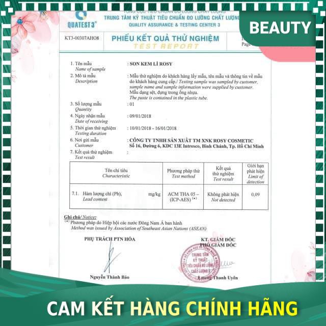 [Chính hãng 100%] Son kem Rosy, chiết xuất thiên nhiên, siêu lỳ, không hóa chất