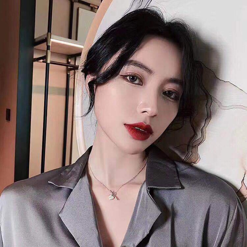 Vòng cổ mặt hình trái tim màu vàng đào mũi tên tình yêu cupid làm quà tặng lễ tình nhân lãng mạn JP2