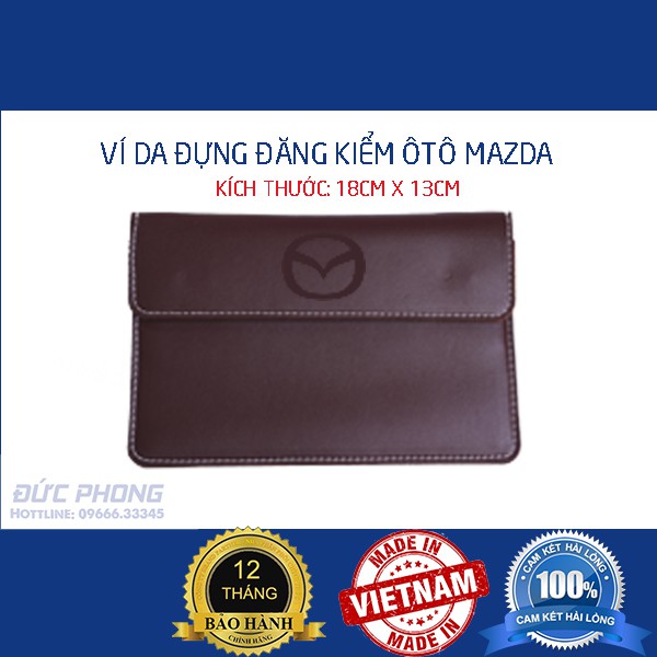 Ví da đựng đăng kiểm, giấy tờ ô tô cao cấp - Bóp đựng giấy tờ xe hơi có logo MAZDA Bảo Hành 12T