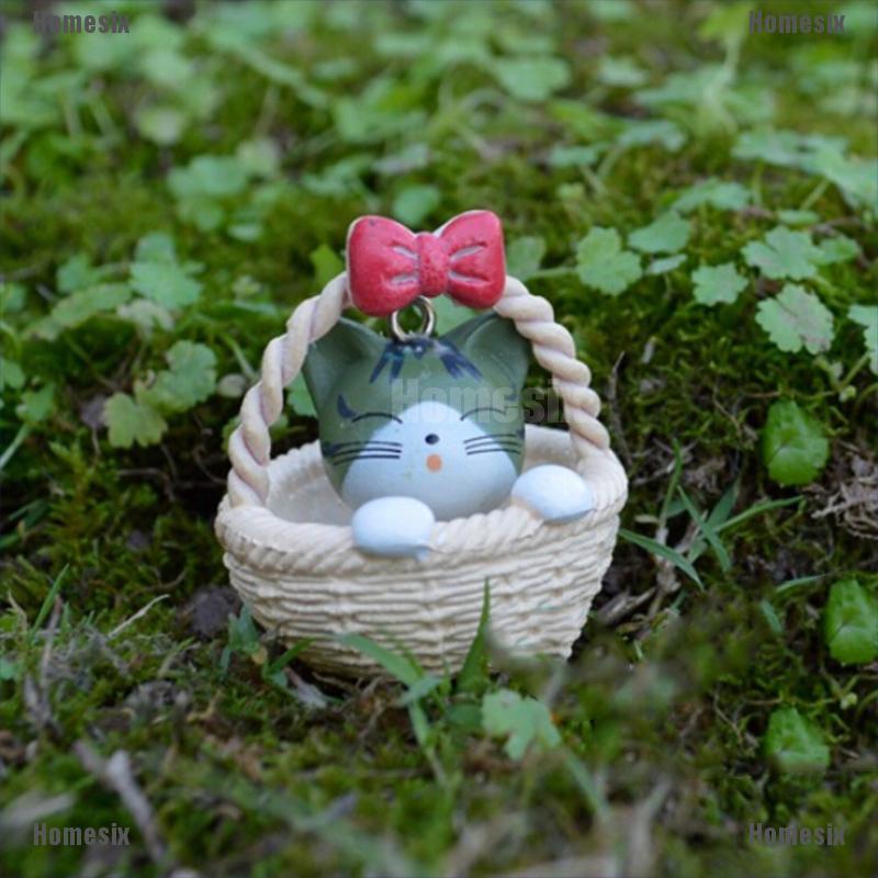 [zHMSI] Garden Cat Ornament Miniature Figurine Resin Craft Plant Fairy Dollhouse Decor TYU