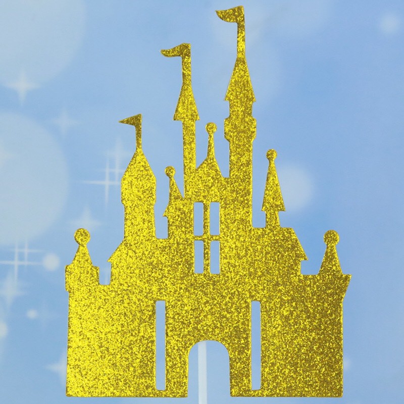 Que cắm lâu đài trang trí bánh kem