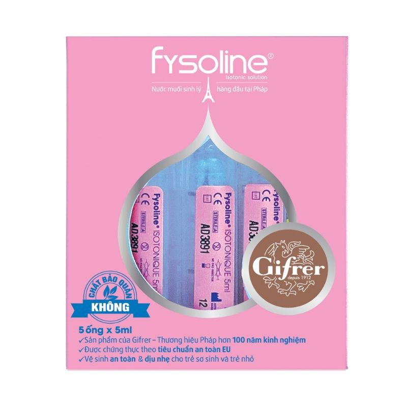 Fysoline Isotonic 5ml (hộp 5 ống) - Nước muối sinh lý của Pháp