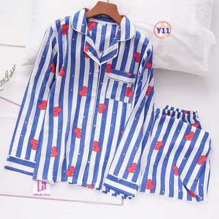 Pijama Lanh Lụa dài tay Y11