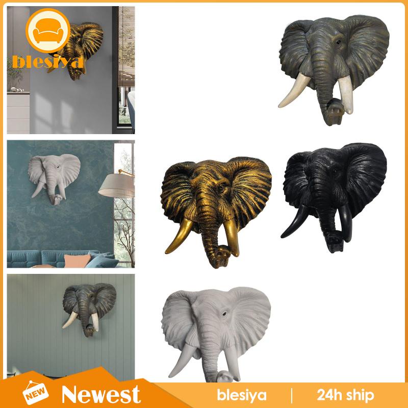 [Blesiya] Bức Tượng Đầu Voi Polyresin Thêm Sành Điệu Thêm Vào Bất Kỳ Phòng