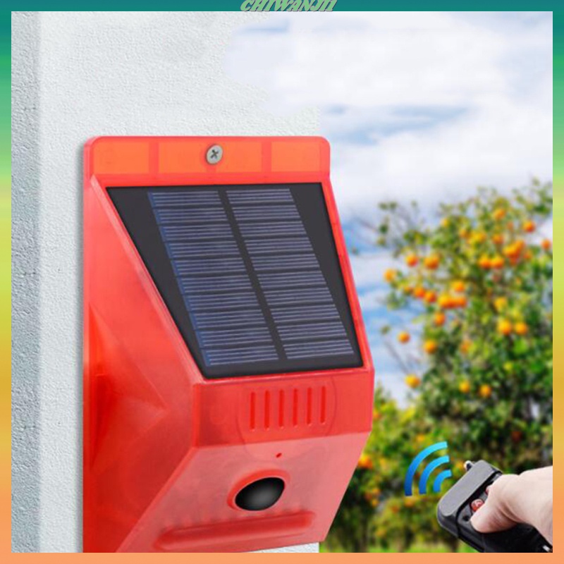 [CHIWANJI1]Solar Powered Security Alarm Light PIR Yard Motion Sound Sensor Waterproof Farm