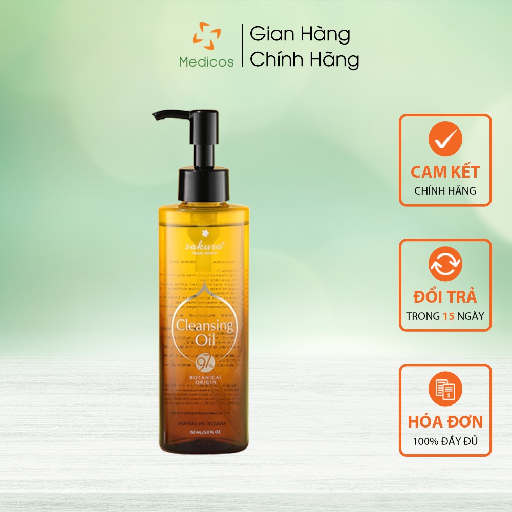 Dầu tẩy trang Sakura Cleansing Oil 150ml - Làm sạch sâu, cấp ẩm và cân bằng PH da với tinh dầu tự nhiên