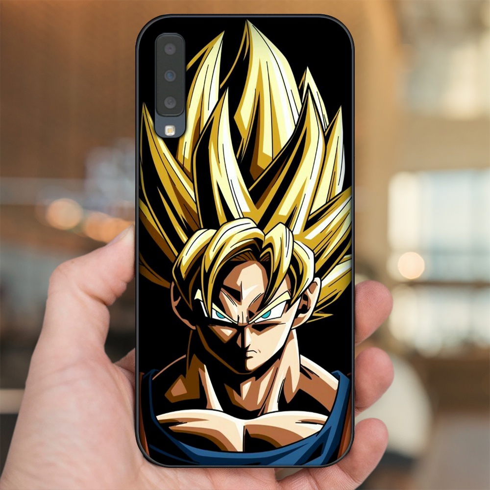 Ốp lưng Samsung A7 2018 viền đen in hình Goku Dragon Ball