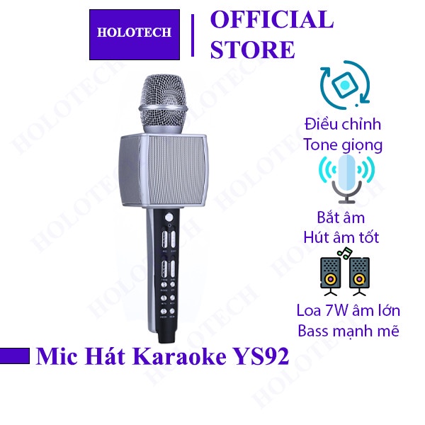 Micro Karaoke Bluetooth Không Dây YS92 Kèm Loa Âm Lớn Bắt Giọng Hát Hay Hỗ thumbnail