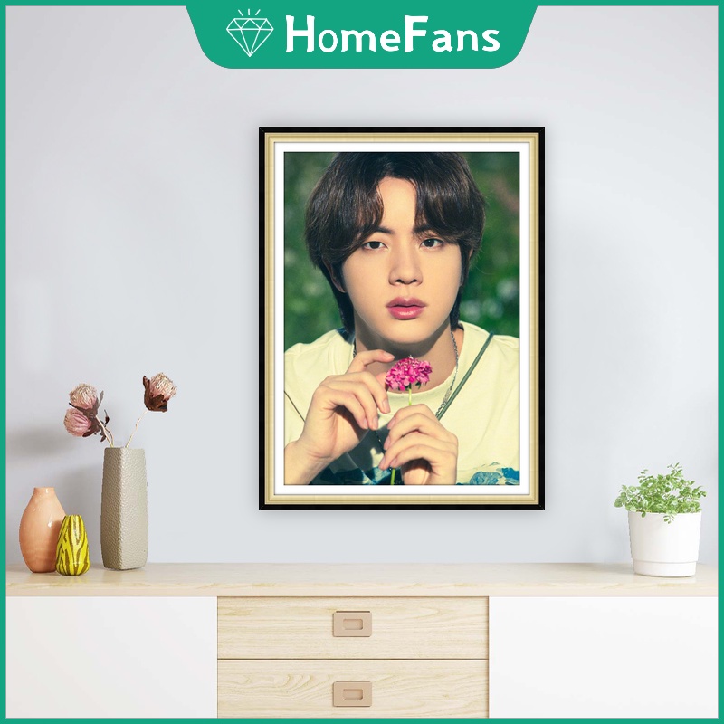 Bộ Tranh Đính Đá 5D Tự Làm Họa Tiết Nhóm Nhạc BTS 30x40cm/40x50cm Trang Trí Nhà Cửa