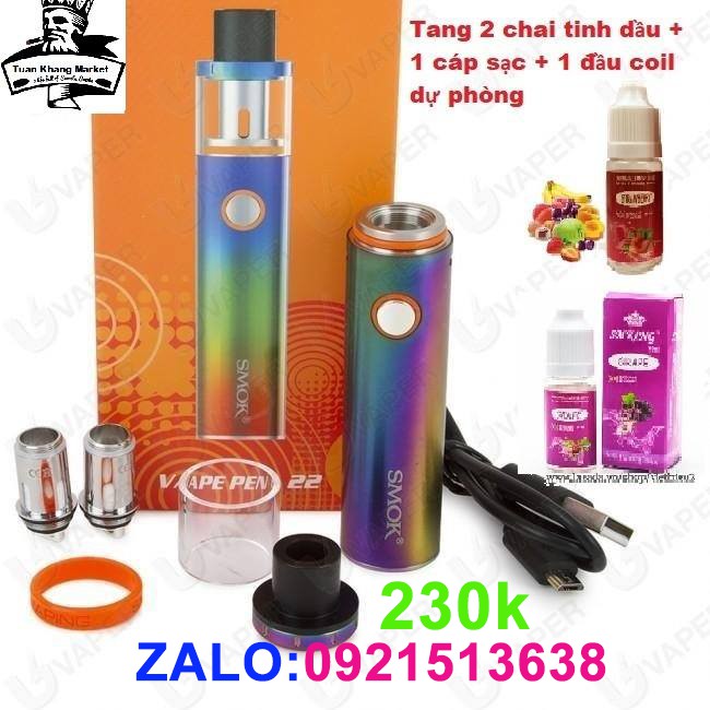 Pen 22 Kit Starter Siêu Khói Chính Hãng Tặng Kèm 20ml Tinh Dầu Tùy Chọn