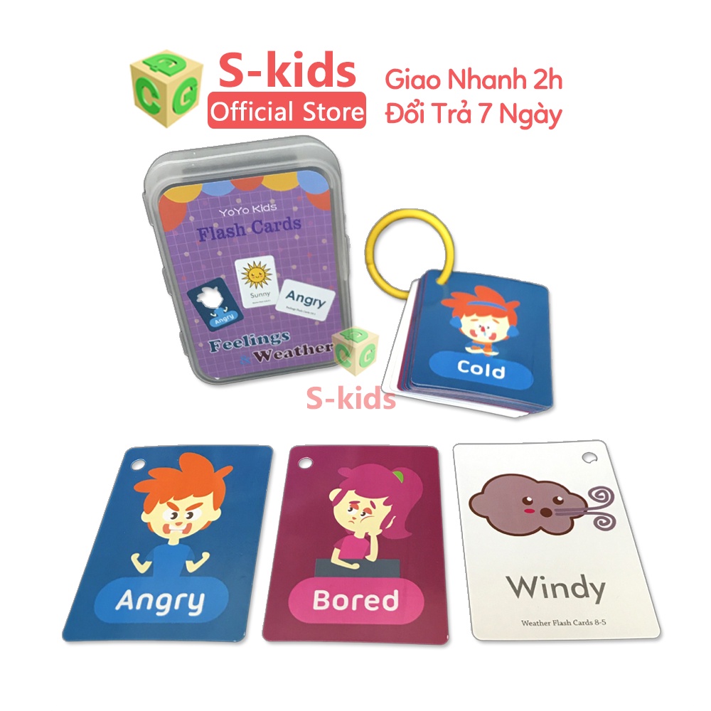 Đồ Chơi Trẻ Em S-kids, bộ thẻ học tiếng anh thông minh Flashcard cho bé 18 chủ đề