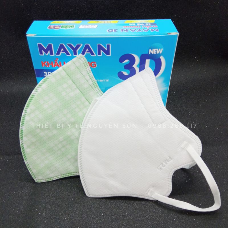 Khẩu trang Mayan PM2.5 thiết kế 3D ôm sát chất lượng cao - hộp 10 chiếc