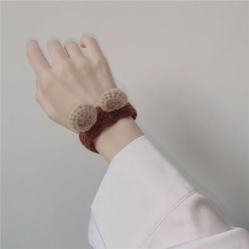 Cặp vòng đeo tay bằng vải lông dày dặn co giãn họa tiết hoạt hình dễ thương