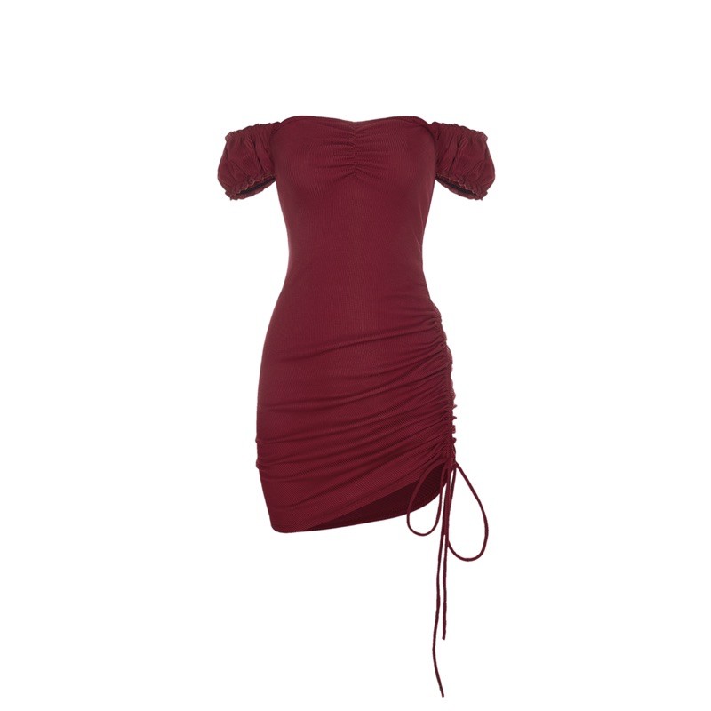 Đầm Body Thun Gân Ôm Dây Rút Mặc Được Nhiều Kiểu Sexy, Dự Tiệc,Đi Chơi, Đi Bar Sang Chảnh-2 màu | BigBuy360 - bigbuy360.vn