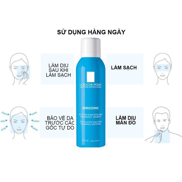 Nước Khoáng Giúp Làm Sạch Và Dịu Da La RochePosay Serozinc 50150300ml Khongcoson