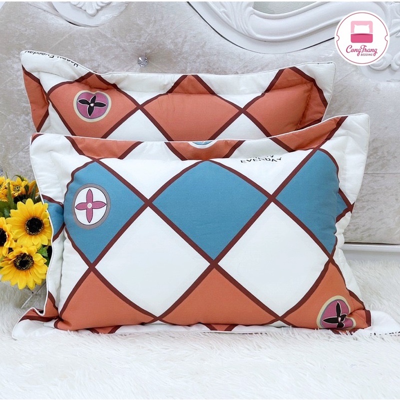 Đôi Vỏ Gối Đầu Cotton Hàn Quốc Loại Dày Đẹp Có Lót Bông - Kích Thước 45cm x 65cm | BigBuy360 - bigbuy360.vn