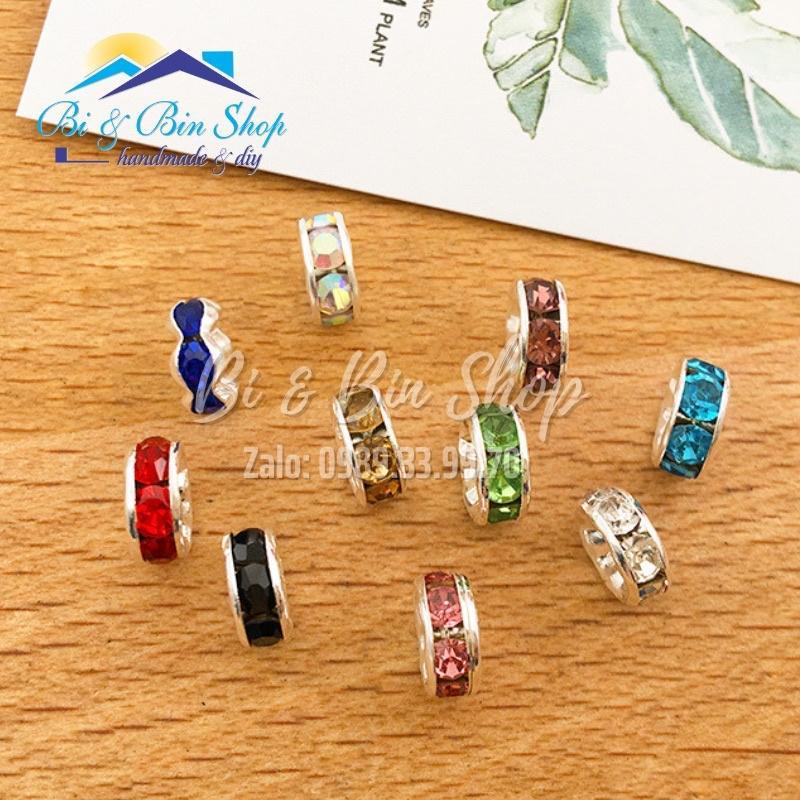 20 Charm Bánh Xe Hạt Xoàn 10mm Xỏ Xen Hạt Chuỗi Làm Vòng Đeo Tay, Dây Chuyền