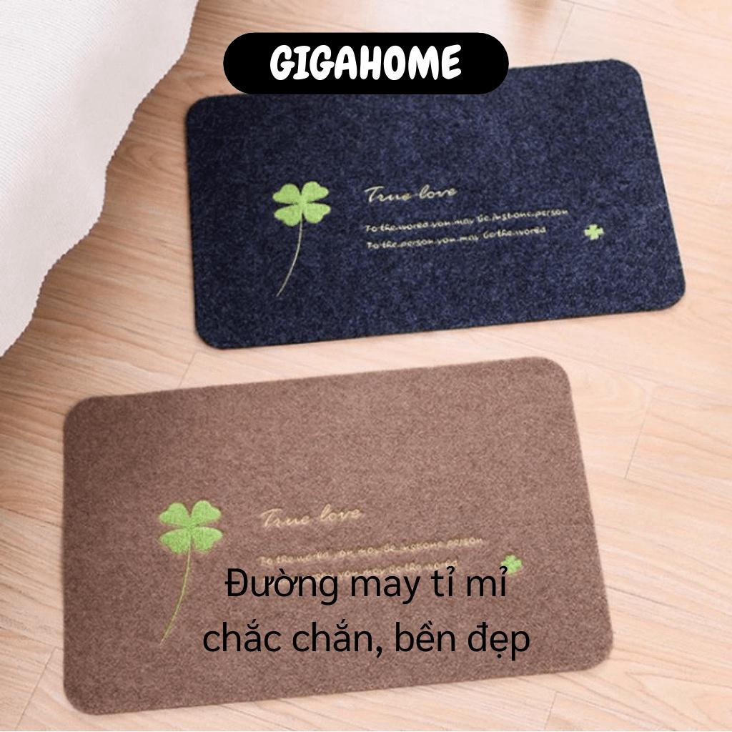 Thảm Lau Chân GIGAHOME Thảm Lau Chân Hình Cỏ 4 Lá Siêu Đẹp, Siêu Thấm, Sạch Sẽ, Tiện Dụng 7538