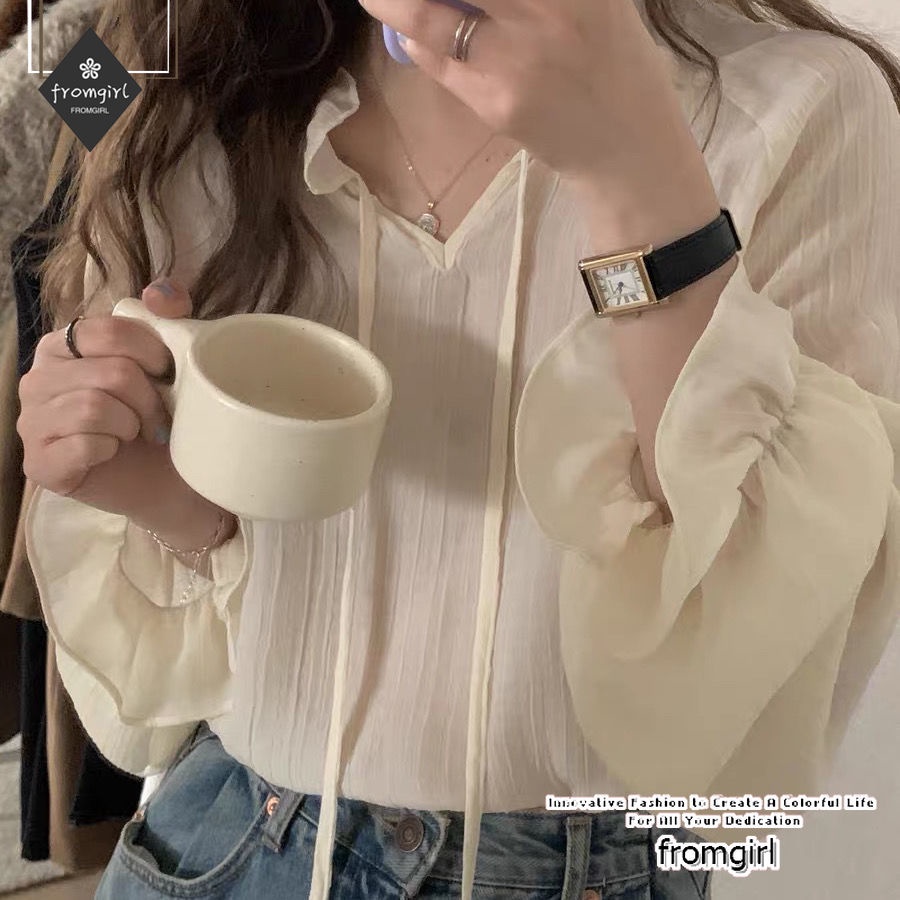 Áo Sơ Mi Chiffon Tay Dài Dáng Rộng Phong Cách Thời Trang Hàn Quốc Mới Dành Cho Nữ 2022