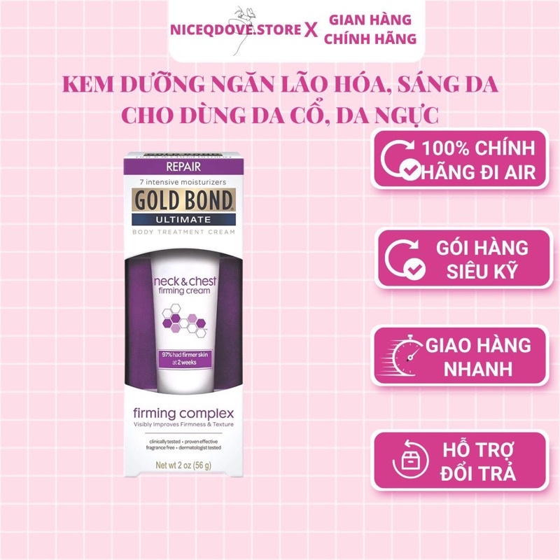 Gold Bond kem dưỡng cho vùng da cổ và ngực chính hãng bill Mỹ