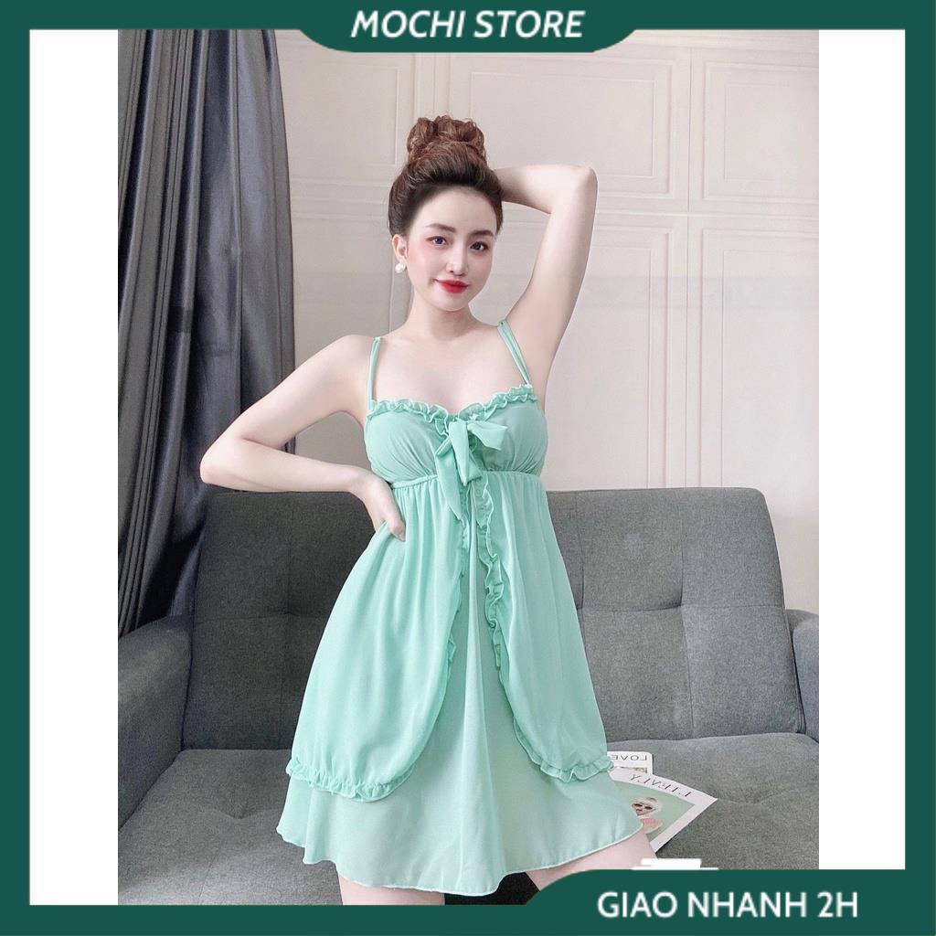 Set 3 Món Đồ Ngủ, Đầm 2 Dây Nữ, Áo Choàng Phối Ren Kèm Quần Chất Chiffon Màu Trơn Form Dáng Rộng Rãi Thời Trang Mặc Nhà | BigBuy360 - bigbuy360.vn