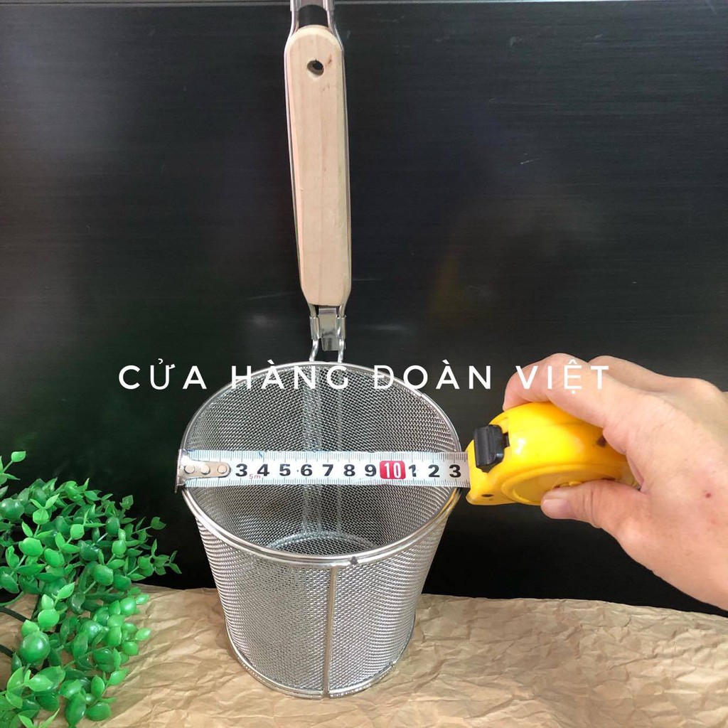 Vợt Trụng Hủ Tiếu, Mì (Loại Tốt)- Sâu Lòng, Inox Tốt - Lưới Mịn, Dày - Nhiều Size