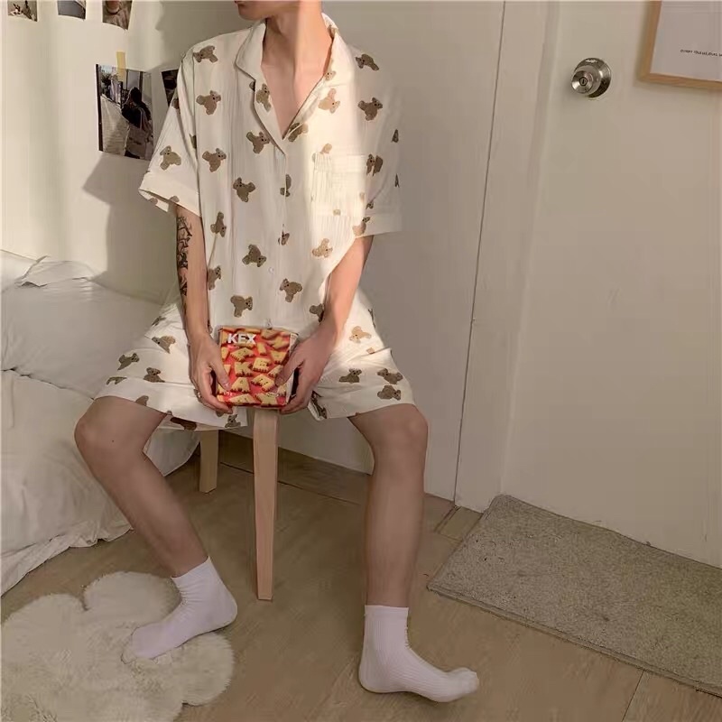 Giá gốc SĂN SALE SET BỘ PIJAMA XÔ GẤU COUPLE NAM NỮ NGẮN TAY DÀI TAY rẻ nhất shopee