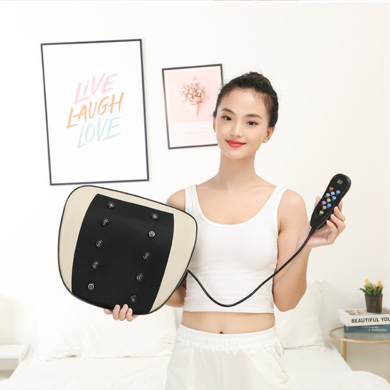 Máy massage lưng cột sống JB-3033 💯FREESHIP💯 Đệm massage mát xa lưng có điều khiển 9 chế độ sưởi ấm xung điện khí nén
