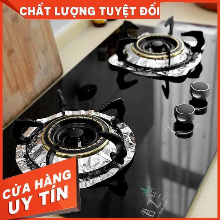 (Video Clip)  Lá Nhôm Lót Bếp Gas Chắn Dầu Mỡ - SET 10 Tấm Lót Bếp Ga