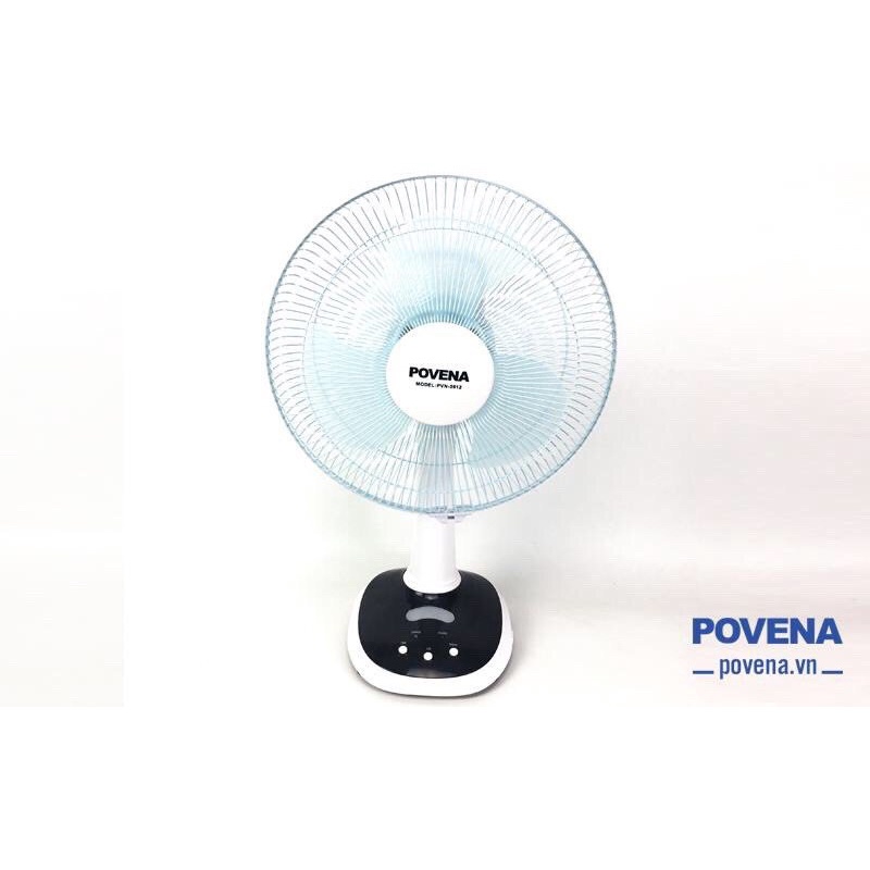 Quạt tích điện POVENA PVN-5612 chính hãng bảo hành 12 tháng